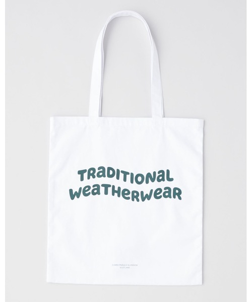 Traditional Weatherwear(トラディショナルウェザーウェア)の「WAVE LOGO TOTE(トートバッグ・レディース・ホワイト×ブルー/ホワイト×レッド/ホワイト×グリーン・FREE)」の2枚目の写真