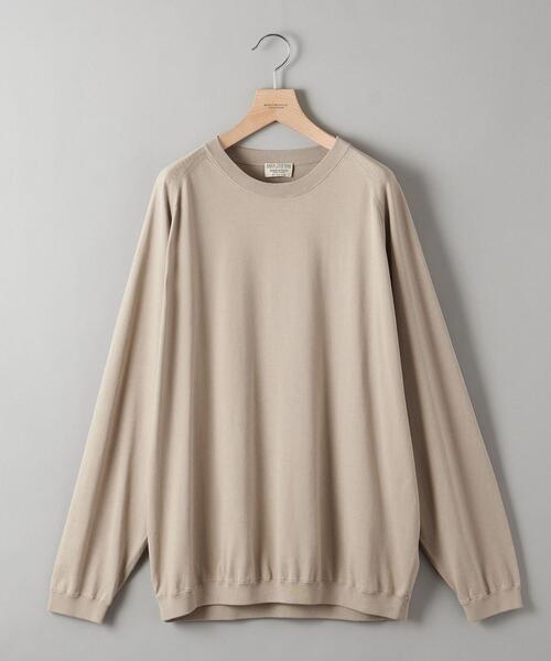 BEAUTY&YOUTH UNITED ARROWS（ビューティーアンドユースユナイテッドアローズ）の「BY GIZA コットン リラックス ニット -ウォッシャブル- ：（ニット/セーター・メンズ・ブラック/ベージュ/ワインレッド/ダークグリーン・XXL/S/XL/L/M）」の3枚目の写真