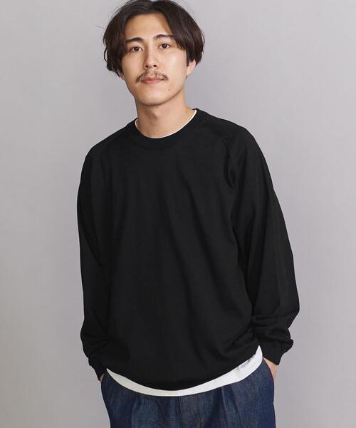 BEAUTY&YOUTH UNITED ARROWS（ビューティーアンドユースユナイテッドアローズ）の「BY GIZA コットン リラックス ニット -ウォッシャブル- ：（ニット/セーター・メンズ・ブラック/ベージュ/ワインレッド/ダークグリーン・XXL/S/XL/L/M）」の2枚目の写真