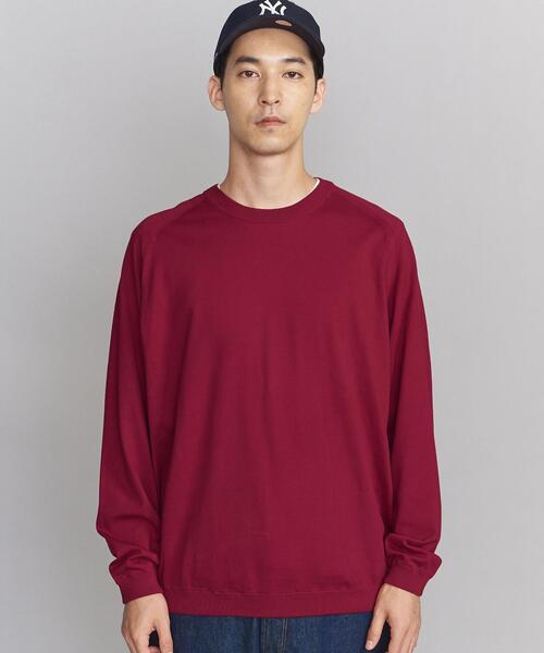 BEAUTY&YOUTH UNITED ARROWS（ビューティーアンドユースユナイテッドアローズ）の「BY GIZA コットン リラックス ニット -ウォッシャブル- ：（ニット/セーター・メンズ・ブラック/ベージュ/ワインレッド/ダークグリーン・XXL/S/XL/L/M）」の5枚目の写真