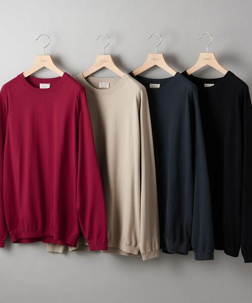 BEAUTY&YOUTH UNITED ARROWS（ビューティーアンドユースユナイテッドアローズ）の「BY GIZA コットン リラックス ニット -ウォッシャブル- ：（ニット/セーター・メンズ・ブラック/ベージュ/ワインレッド/ダークグリーン・XXL/S/XL/L/M）」の19枚目の写真