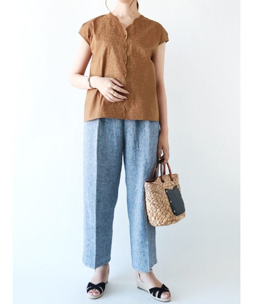 Te chichi（テチチ）の「刺繍スカラップブラウス（シャツ/ブラウス・レディース・ブラウン/ブラック/グリーン・ﾌﾘ-）」の7枚目の写真