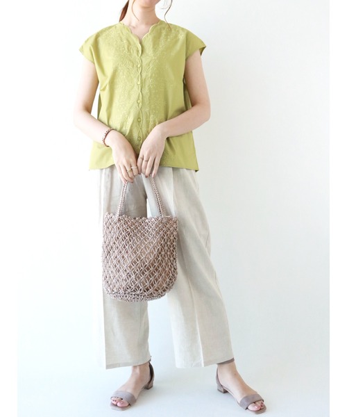 Te chichi（テチチ）の「刺繍スカラップブラウス（シャツ/ブラウス・レディース・ブラウン/ブラック/グリーン・ﾌﾘ-）」の8枚目の写真