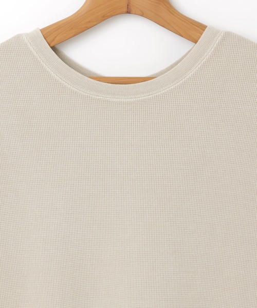andme(アンドミー)の「ピグメント加工コットンワッフル背中ボタンTシャツ(Tシャツ/カットソー・レディース・オフホワイト/ブルー/グリーン/モカ/ラベンダー/グレー系その他/スミクロ・M)」の11枚目の写真