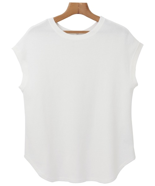 andme(アンドミー)の「ピグメント加工コットンワッフル背中ボタンTシャツ(Tシャツ/カットソー・レディース・オフホワイト/ブルー/グリーン/モカ/ラベンダー/グレー系その他/スミクロ・M)」の17枚目の写真