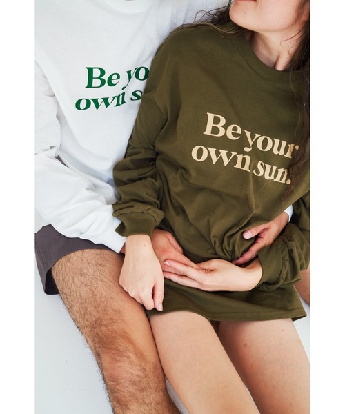 STOCK（ストック）の「Be your own sun long tee（Tシャツ/カットソー・レディース・ホワイト/カーキ/ピンク・M/L）」の2枚目の写真