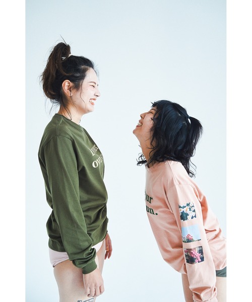 STOCK（ストック）の「Be your own sun long tee（Tシャツ/カットソー・レディース・ホワイト/カーキ/ピンク・M/L）」の10枚目の写真