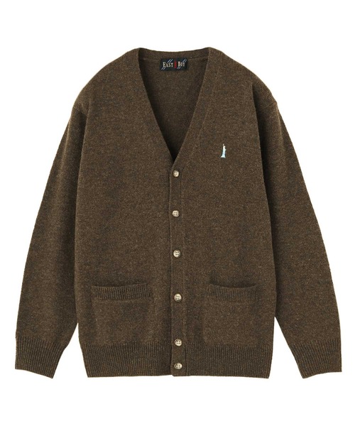 EASTBOY(イーストボーイ)の「ラムウールカーディガン7G(アイスショコラ女神) 制服 スクール ニット セール(カーディガン/ボレロ・キッズ・ダークベージュ/オフホワイト/オートミール/ブラウン/ベージュ系その他・9号/11号)」の1枚目の写真