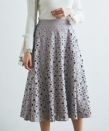 tocco closet | カットワークフェイクレザーフレアスカート(スカート)