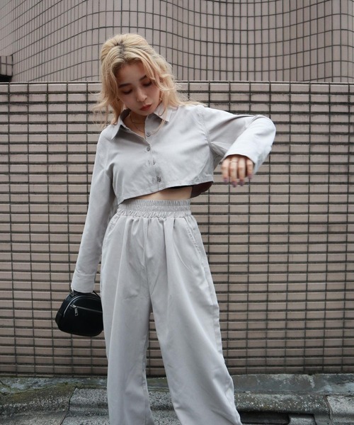 FIG&VIPER（フィグアンドバイパー）の「ピーチスキンショートSH（シャツ/ブラウス・レディース・ライトグレー/ダークグレー/パープル・FREE）」の8枚目の写真