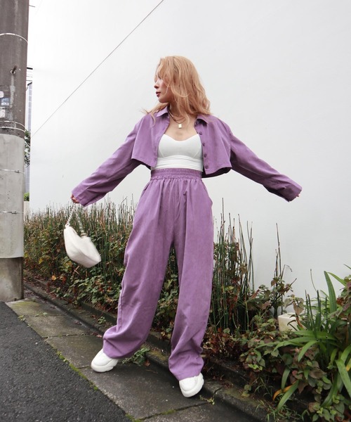 FIG&VIPER（フィグアンドバイパー）の「ピーチスキンショートSH（シャツ/ブラウス・レディース・ライトグレー/ダークグレー/パープル・FREE）」の21枚目の写真