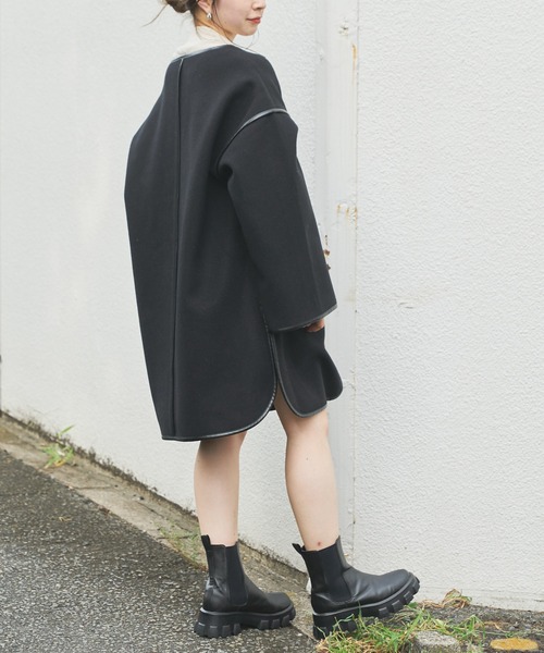 Chico（チコ）の「パイピングノーカラーコート（ノーカラーコート・レディース・ブラック/ベージュ/ライトベージュ・FREE）」の10枚目の写真