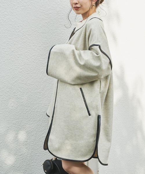 Chico（チコ）の「パイピングノーカラーコート（ノーカラーコート・レディース・ブラック/ベージュ/ライトベージュ・FREE）」の17枚目の写真