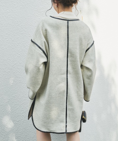 Chico（チコ）の「パイピングノーカラーコート（ノーカラーコート・レディース・ブラック/ベージュ/ライトベージュ・FREE）」の12枚目の写真