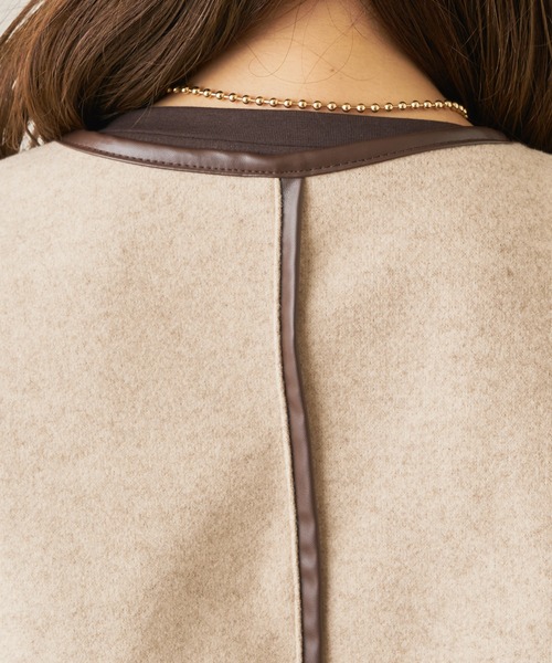 Chico（チコ）の「パイピングノーカラーコート（ノーカラーコート・レディース・ブラック/ベージュ/ライトベージュ・FREE）」の22枚目の写真