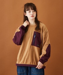 CUBE SUGAR（キューブシュガー）の「フリース × ナイロン 切替 プルオーバー（Tシャツ/カットソー）」