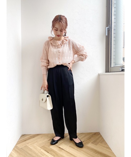 JUMELLE（ジュメロ）の「フリルネックカーディガン（ニット/セーター・レディース・ピンク・FREE）」の9枚目の写真