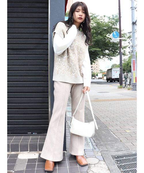 MURUA（ムルーア）の「モールジャガードドッキングシャツ（シャツ/ブラウス・レディース・アイボリー/ブラウン/ブラック・FREE）」の13枚目の写真