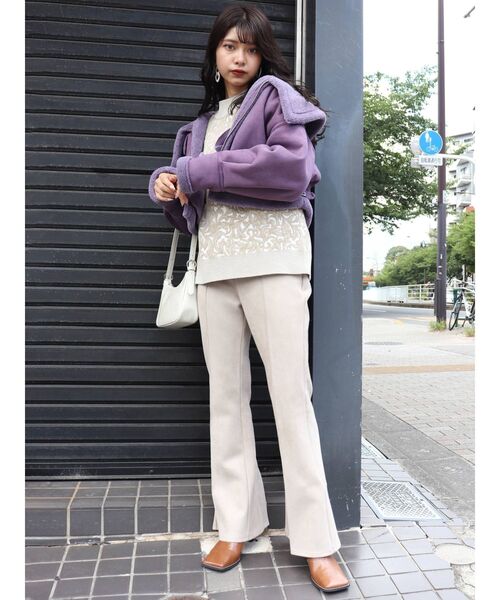 MURUA（ムルーア）の「モールジャガードドッキングシャツ（シャツ/ブラウス・レディース・アイボリー/ブラウン/ブラック・FREE）」の15枚目の写真