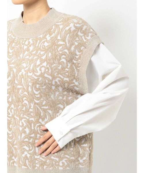 MURUA（ムルーア）の「モールジャガードドッキングシャツ（シャツ/ブラウス・レディース・アイボリー/ブラウン/ブラック・FREE）」の20枚目の写真