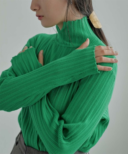 miette（ミエット）の「ｶｼﾐｱﾀｯﾁﾗﾝﾀﾞﾑﾘﾌﾞﾀｰﾄﾙﾆｯﾄ（ニット/セーター・レディース・ブラック/ブルー/グリーン/アイボリー・FREE）」の19枚目の写真