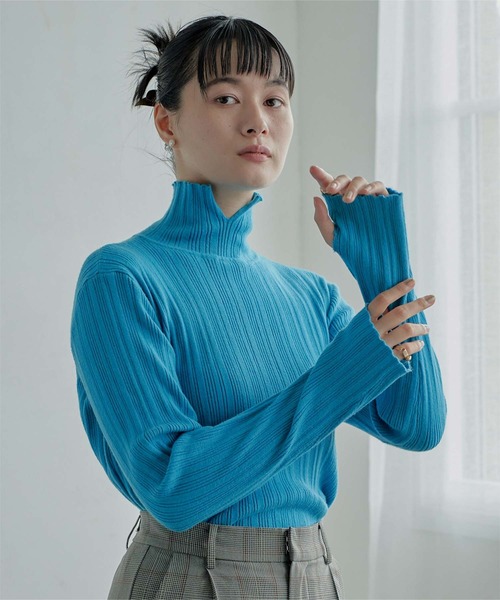 miette（ミエット）の「ｶｼﾐｱﾀｯﾁﾗﾝﾀﾞﾑﾘﾌﾞﾀｰﾄﾙﾆｯﾄ（ニット/セーター・レディース・ブラック/ブルー/グリーン/アイボリー・FREE）」の22枚目の写真