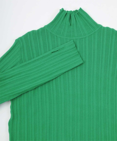 miette（ミエット）の「ｶｼﾐｱﾀｯﾁﾗﾝﾀﾞﾑﾘﾌﾞﾀｰﾄﾙﾆｯﾄ（ニット/セーター・レディース・ブラック/ブルー/グリーン/アイボリー・FREE）」の8枚目の写真