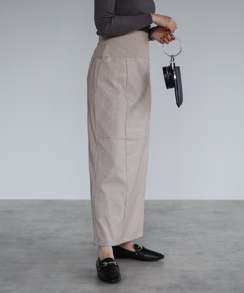 4youstory（フォーユーストーリー）の「2wayチェックハイウエストタイトジャンスカ（ジャンパースカート・レディース・アイボリー/ブラック/ベージュ・FREE）」の8枚目の写真