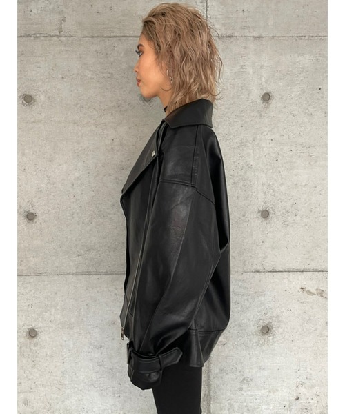 EGOIST（エゴイスト）の「ビッグカラーオーバーライダースジャケット（ライダースジャケット・レディース・ブラック・FREE）」の10枚目の写真