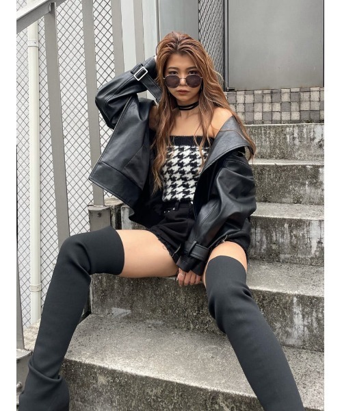 EGOIST（エゴイスト）の「ビッグカラーオーバーライダースジャケット（ライダースジャケット・レディース・ブラック・FREE）」の18枚目の写真