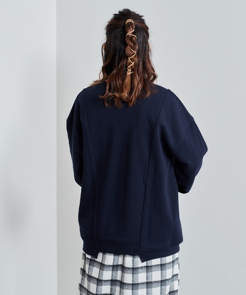 cepo（セポ）の「リメイク カレッジロゴスウェット（スウェット・レディース・ネイビー/グレー・M）」の5枚目の写真