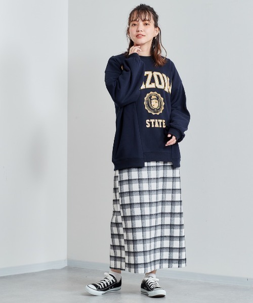 cepo（セポ）の「リメイク カレッジロゴスウェット（スウェット・レディース・ネイビー/グレー・M）」の6枚目の写真