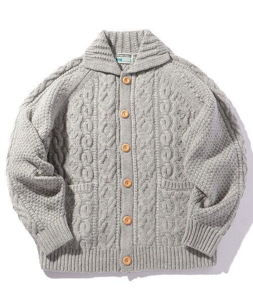 FREAK'S STORE(フリークスストア)の「FREAK'S STORE/フリークスストア フィッシャーマンニットカーディガン(カーディガン/ボレロ・メンズ・ブラウン/オリーブ/オレンジ/ブラック/オフホワイト/グレー・MEDIUM/LARGE/SMALL)」の4枚目の写真