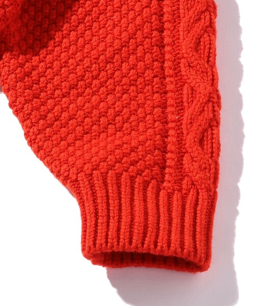 FREAK'S STORE(フリークスストア)の「FREAK'S STORE/フリークスストア フィッシャーマンニットカーディガン(カーディガン/ボレロ・メンズ・ブラウン/オリーブ/オレンジ/ブラック/オフホワイト/グレー・MEDIUM/LARGE/SMALL)」の9枚目の写真