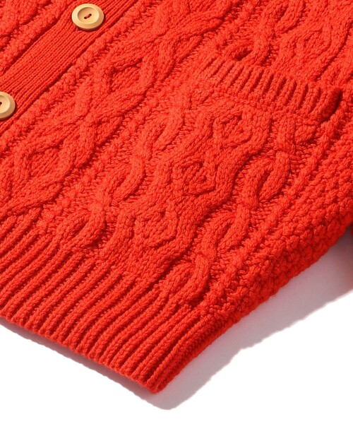 FREAK'S STORE(フリークスストア)の「FREAK'S STORE/フリークスストア フィッシャーマンニットカーディガン(カーディガン/ボレロ・メンズ・ブラウン/オリーブ/オレンジ/ブラック/オフホワイト/グレー・MEDIUM/LARGE/SMALL)」の10枚目の写真