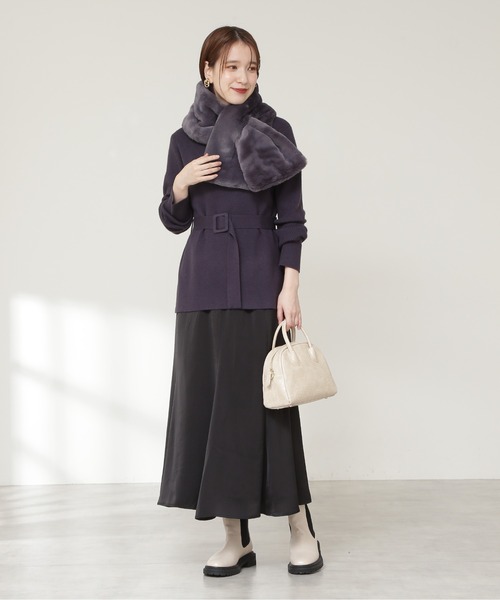 N.（N. Natural Beauty Basic）（エヌエヌナチュラルビューティーベーシック）の「フェイクファーティペット（ストール/ショール・レディース・ベージュ/グレー・ﾌﾘ-）」の10枚目の写真