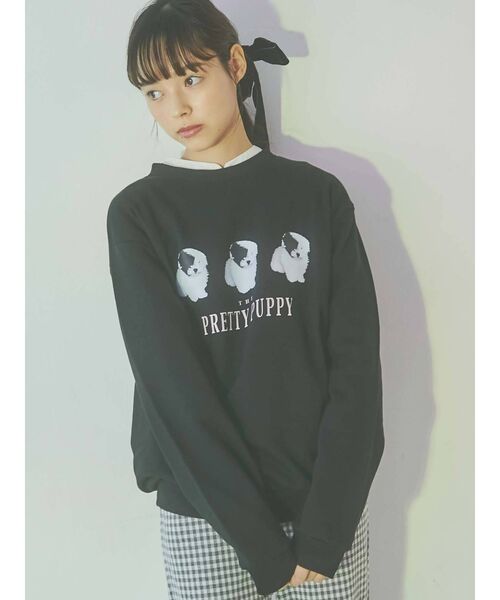 merry jenny（メリージェニー）の「PRETTY PUPPY トレーナー（スウェット・レディース・オフホワイト/ブラック・FREE）」の16枚目の写真