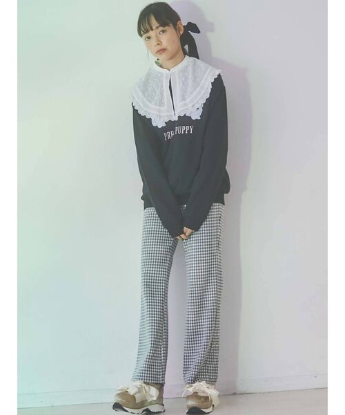 merry jenny（メリージェニー）の「PRETTY PUPPY トレーナー（スウェット・レディース・オフホワイト/ブラック・FREE）」の13枚目の写真