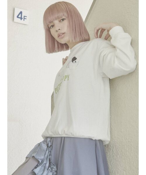 merry jenny（メリージェニー）の「PRETTY PUPPY トレーナー（スウェット・レディース・オフホワイト/ブラック・FREE）」の10枚目の写真