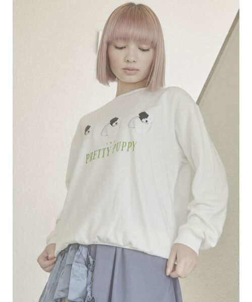 merry jenny（メリージェニー）の「PRETTY PUPPY トレーナー（スウェット・レディース・オフホワイト/ブラック・FREE）」の20枚目の写真