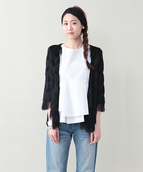 ELFORBR(エルフォーブル)の「イレギュラーヘムブラウス(シャツ/ブラウス・レディース・ホワイト/ブラック・38)」の14枚目の写真