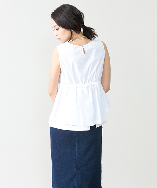 ELFORBR(エルフォーブル)の「イレギュラーヘムブラウス(シャツ/ブラウス・レディース・ホワイト/ブラック・38)」の8枚目の写真