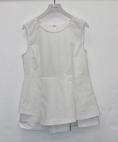 ELFORBR(エルフォーブル)の「イレギュラーヘムブラウス(シャツ/ブラウス・レディース・ホワイト/ブラック・38)」の3枚目の写真