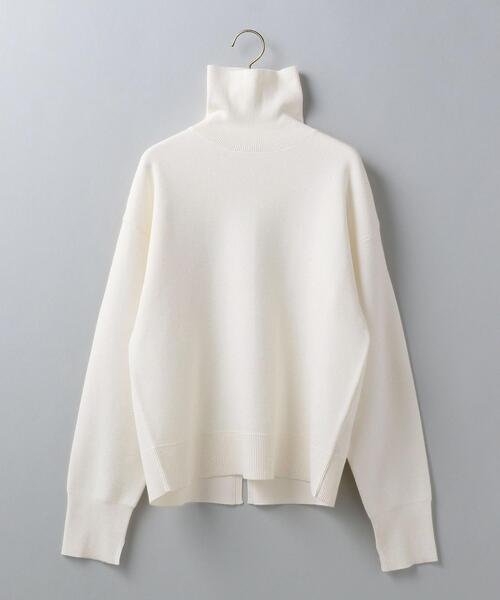 6(ロク)の「<6(ROKU)>COTTON WOOL RIB TURTLE NECK PULLOVER/ニット(ニット/セーター・レディース・ホワイト/ブラック・FREE)」の2枚目の写真