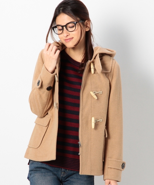 coen（コーエン）の「メルトンショートダッフルコート（ダッフルコート・レディース・ブラック/ネイビー/ベージュ・MEDIUM/LARGE）」の2枚目の写真