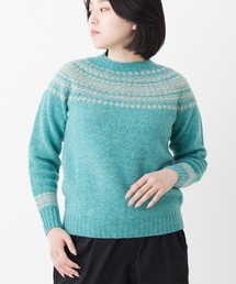 メタルフック ウール 総柄 ノルディックニット セーター Y401b メタルフック ウール 総柄 ノルディックニット セーター Y401b