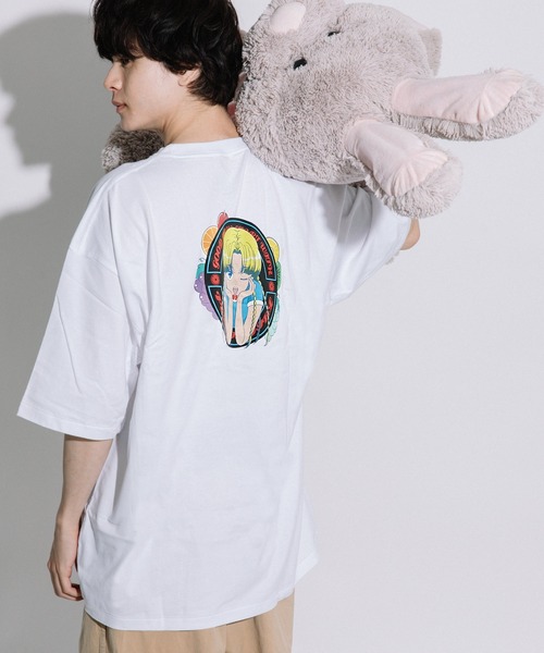 FRUIT OF THE LOOM(フルーツオブザルーム)の「ペロリンガールコラボTシャツ / 半袖 / カジュアル / バック / プリント / ユニセックス(Tシャツ/カットソー・メンズ・ホワイト/ブラック・M/L/XL)」の2枚目の写真