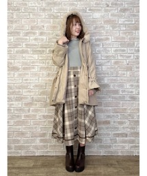 axes femme | フード付ミドル丈モッズコート(モッズコート)