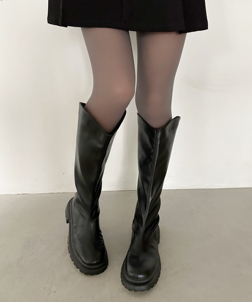 CLEA(クレア)の「フェイクストッキングあったかタイツ(タイツ/ストッキング・レディース・ブラック/ブラウン/グレー・FREE)」の12枚目の写真