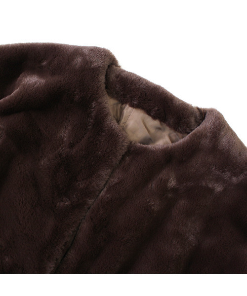 MODE ROBE(モードローブ)の「ノーカラーショートファーコート(ノーカラーコート・レディース・アイボリー/ブラウン・FREE)」の22枚目の写真